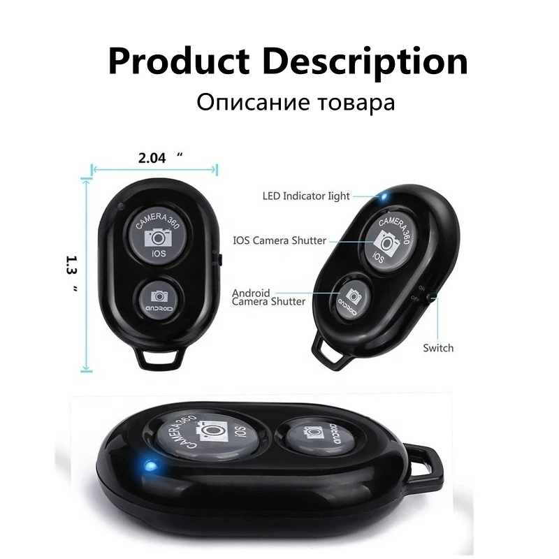 

Roreta Shutter Release Bluetooth-compatible Remote Control Button Wireless Controller Camera Shutter Selfie for ios Android