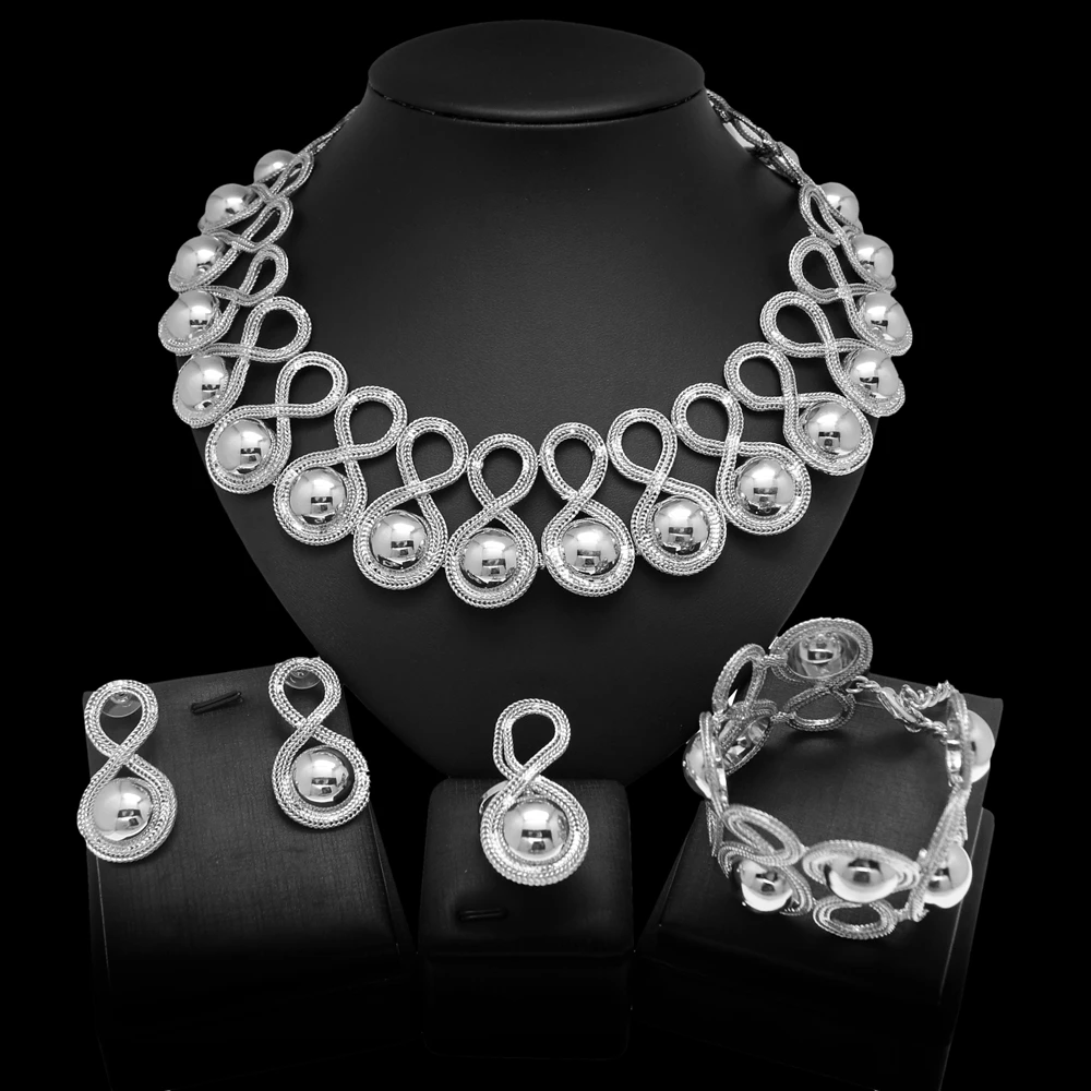 Женский комплект украшений ручной работы роскошное большое ожерелье золотого