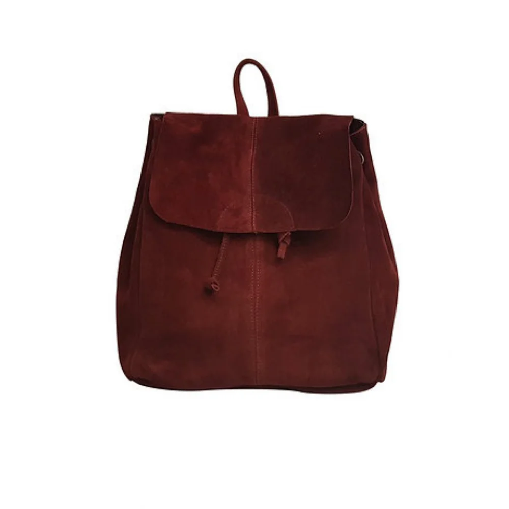 

Copoint Genuine Leather Suede Burgundy Women Backpack 2021 Fashion Luxury High Quality Stylish Christmas Gift