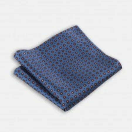 

Blue ground on brown print silk handkerchief 67827445