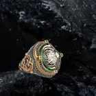 Янтарное мужское серебряное кольцо Death в качестве консультанта написанное золотистое продуманное родиевое покрытие ручной работы