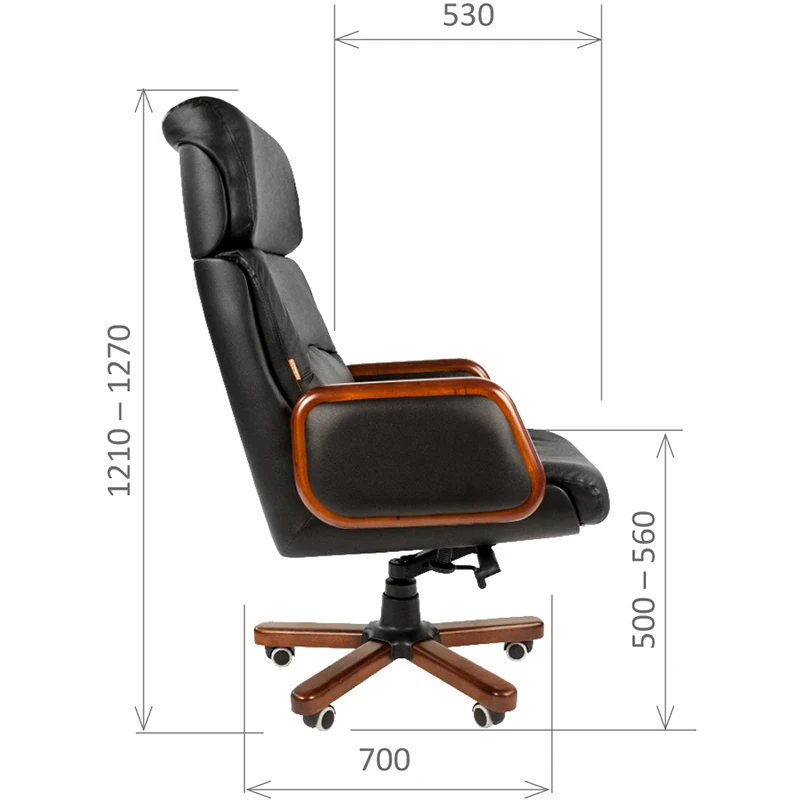 Кожаное кресло руководителя Chairman 417 Кресло для дома офиса из кожи и дерева |
