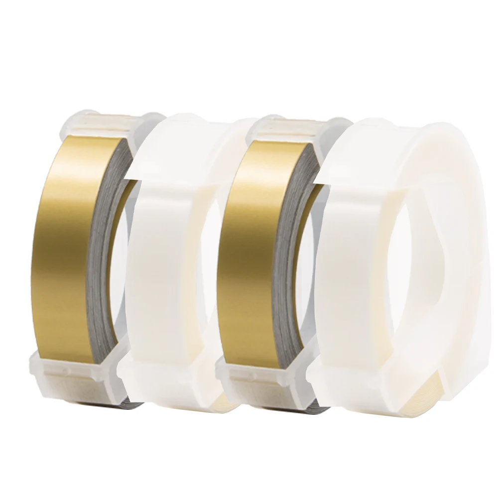UniPlus Gold Clear Label Tape 3D EMbossing Replace Dymo Labeller Typewriter Motex E101 9mm Maker for 1880 18577 | Компьютеры и офис