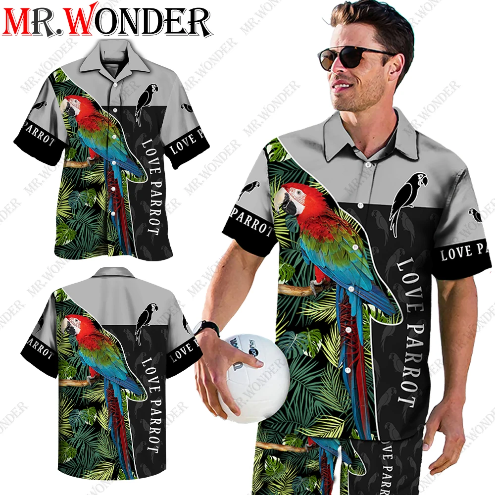 Мужская пляжная гавайская рубашка Mr.Wonder Повседневная с короткими рукавами и