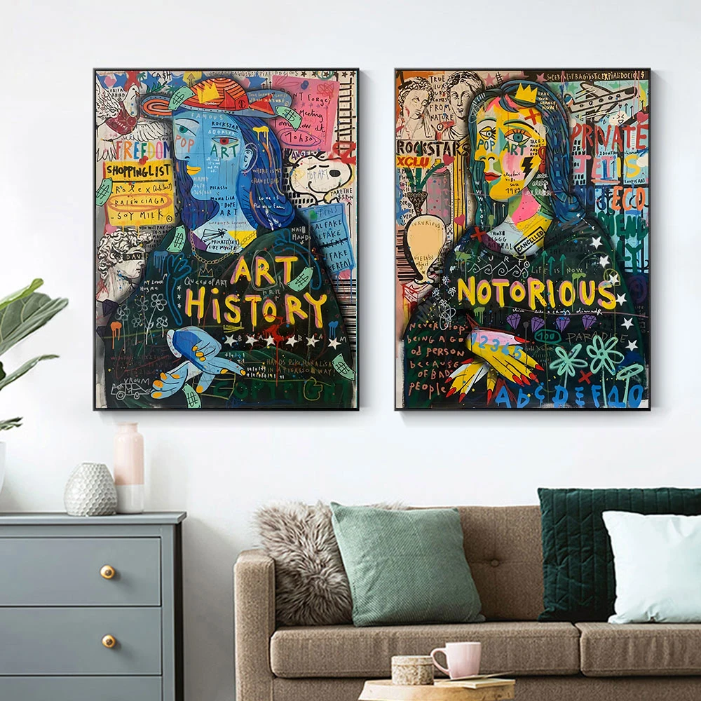 

Graffiti Pop Art Abstract Portrait Canvas Painting Home Decoration Poster Print Wall Decor Art Picture For Living Room