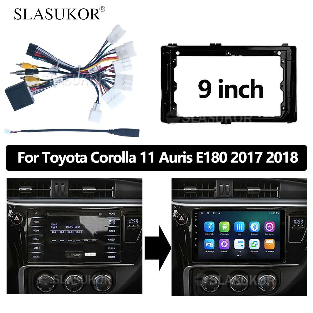 9-дюймовый Android аудио для TOYOTA COROLLA Auris E180 2017 - 2019 кабель Canbus автомобильный ABS радио