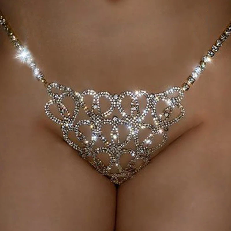 Сексуальные трусики Стразы в форме сердца нижнее белье цепочка для живота талия