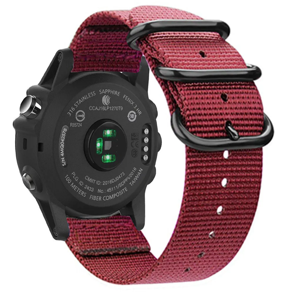 Red TORQUILA 26 мм премиум-класса НАТО нейлоновый ремешок для наручных gps-часов Garmin Fenix 6X/6X Pro/5X/5X Plus/Redmi 3/3 HR дышащая Замена с инструментами - Цвет ремешка: Red