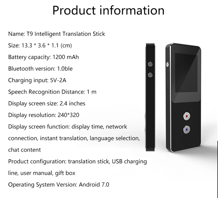 

138 Languages T9 45 Offline translator Portable Smart two-way real-time language translator interpreter with 32G Storage