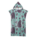 Банный халат с капюшоном для взрослых, для мужчин и женщин, AHT4, пляжное полотенце-пончо