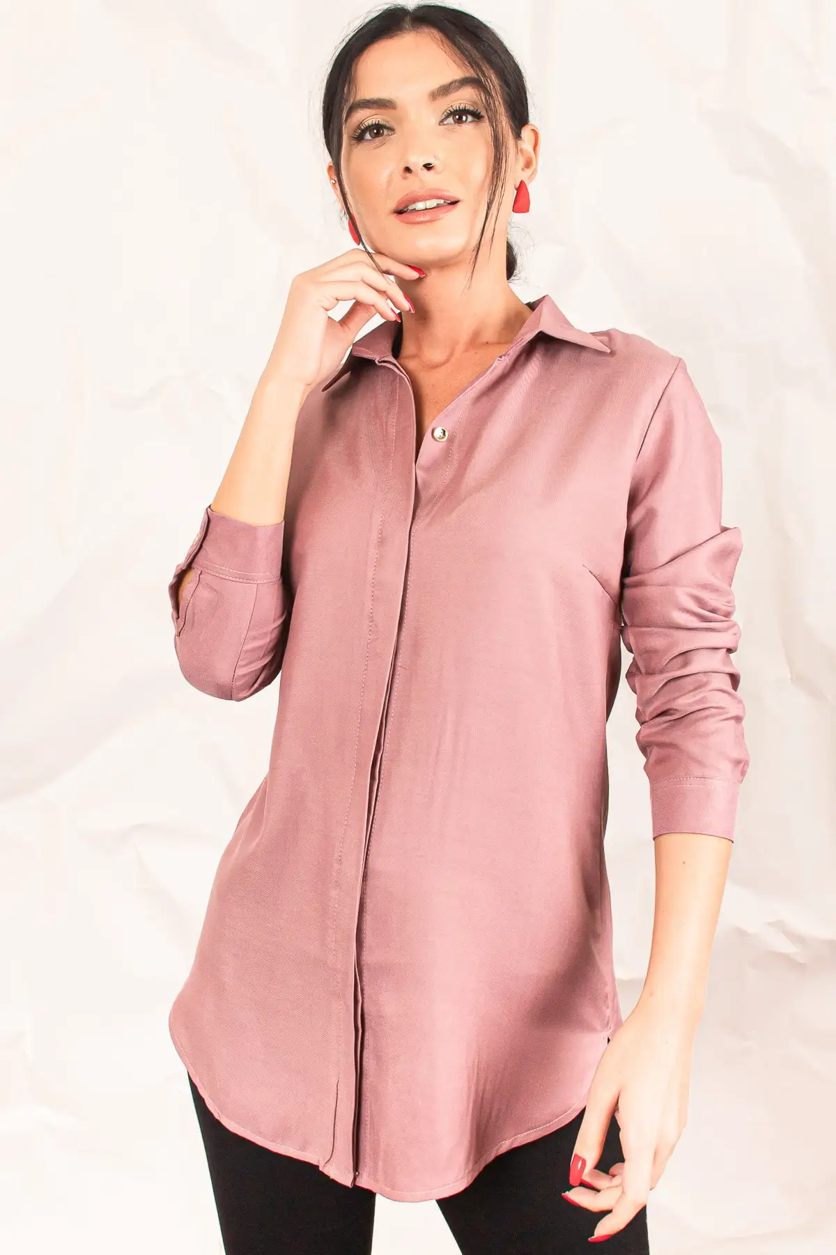 Женская Черная туника-рубашка ARM-19Y001003 |