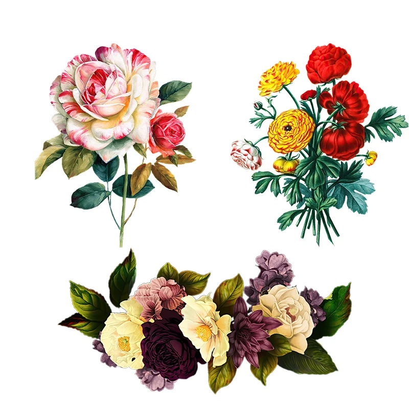 

Three Ratels QCF247 Classic pastoral elegant bouquet Wall sticker home decorative toilet Decal