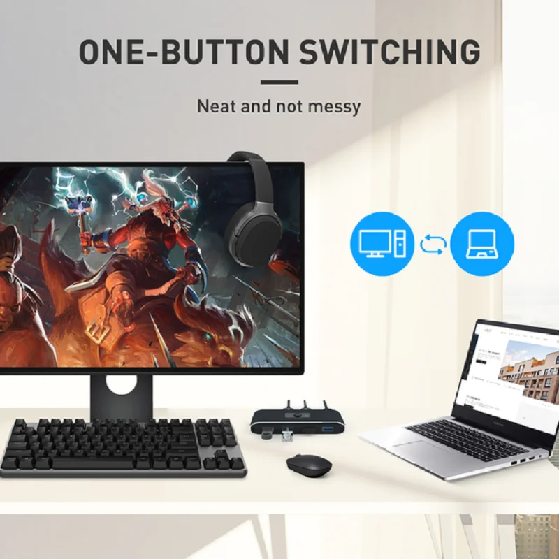 Хит продаж KVM-переключатель USB 3 0 2 для Windows 10 ПК клавиатуры мыши принтера шт.