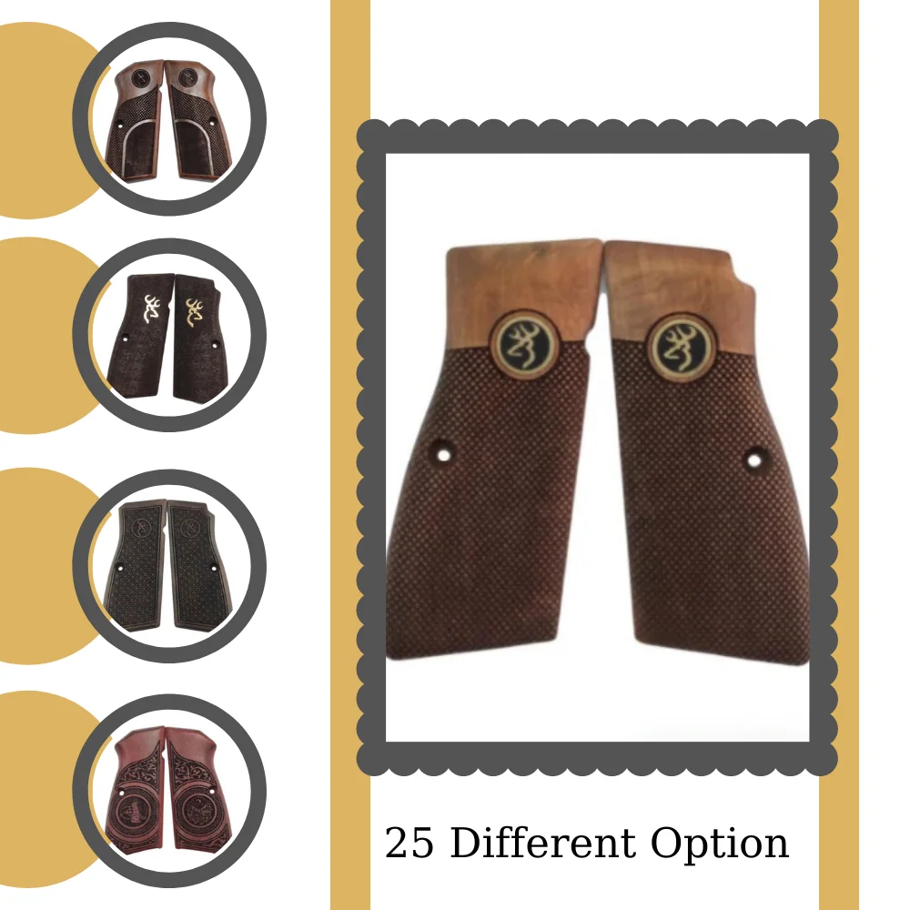 Ручка и чехол для Browning HP на заказ Лазерная резка древесины инкрустацией Цанги Gun