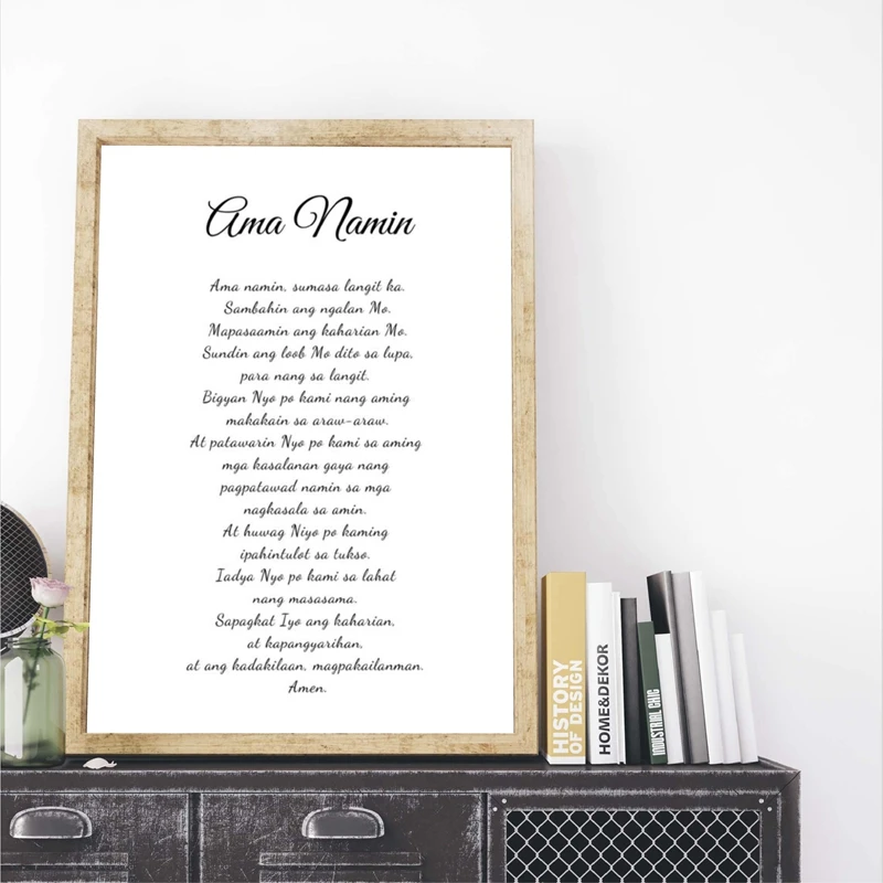 Молитвенная Картина на холсте Филиппинский Властелин наш отец ама Намин Библия