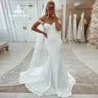 Романтические свадебные платья в стиле бохо, свадебное платье с аппликацией сердечком и юбкой-годе, соблазнительное белое, цвета слоновой кости, платье невесты, индивидуальный пошив