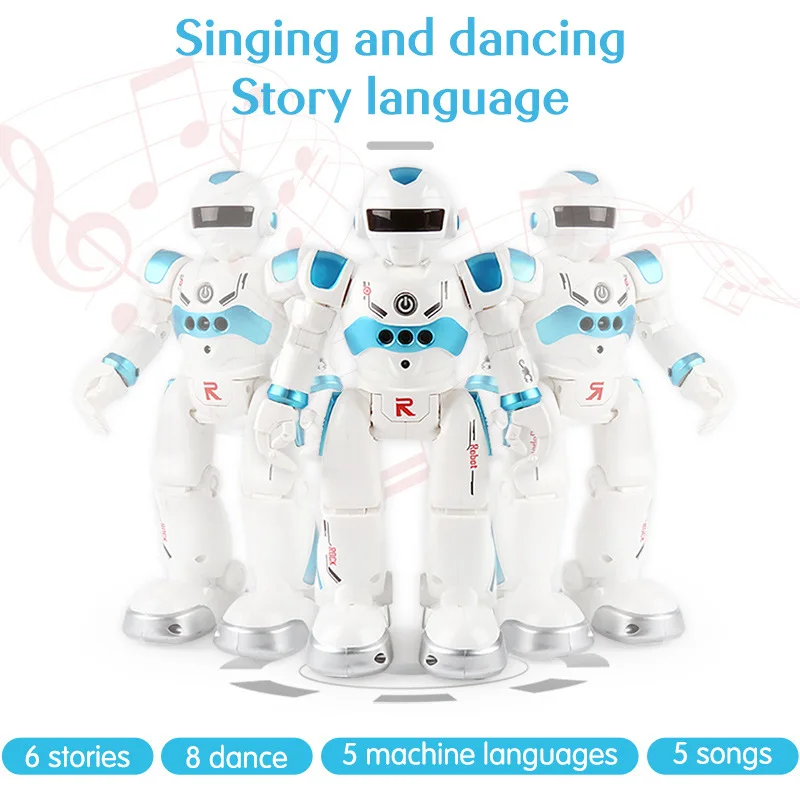 

Original RC Locker Robot Multi-function USB Charging Children's Toy RC Robot Will Sing Dance Action Figure Gesture Sensor Robot