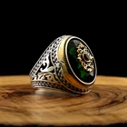 925 стерлингового серебра натуральный камень кольцо для мужчин Aqeq оникс Циркон камней ювелирные изделия в винтажном стиле подарок мужские аксессуары все Размеры