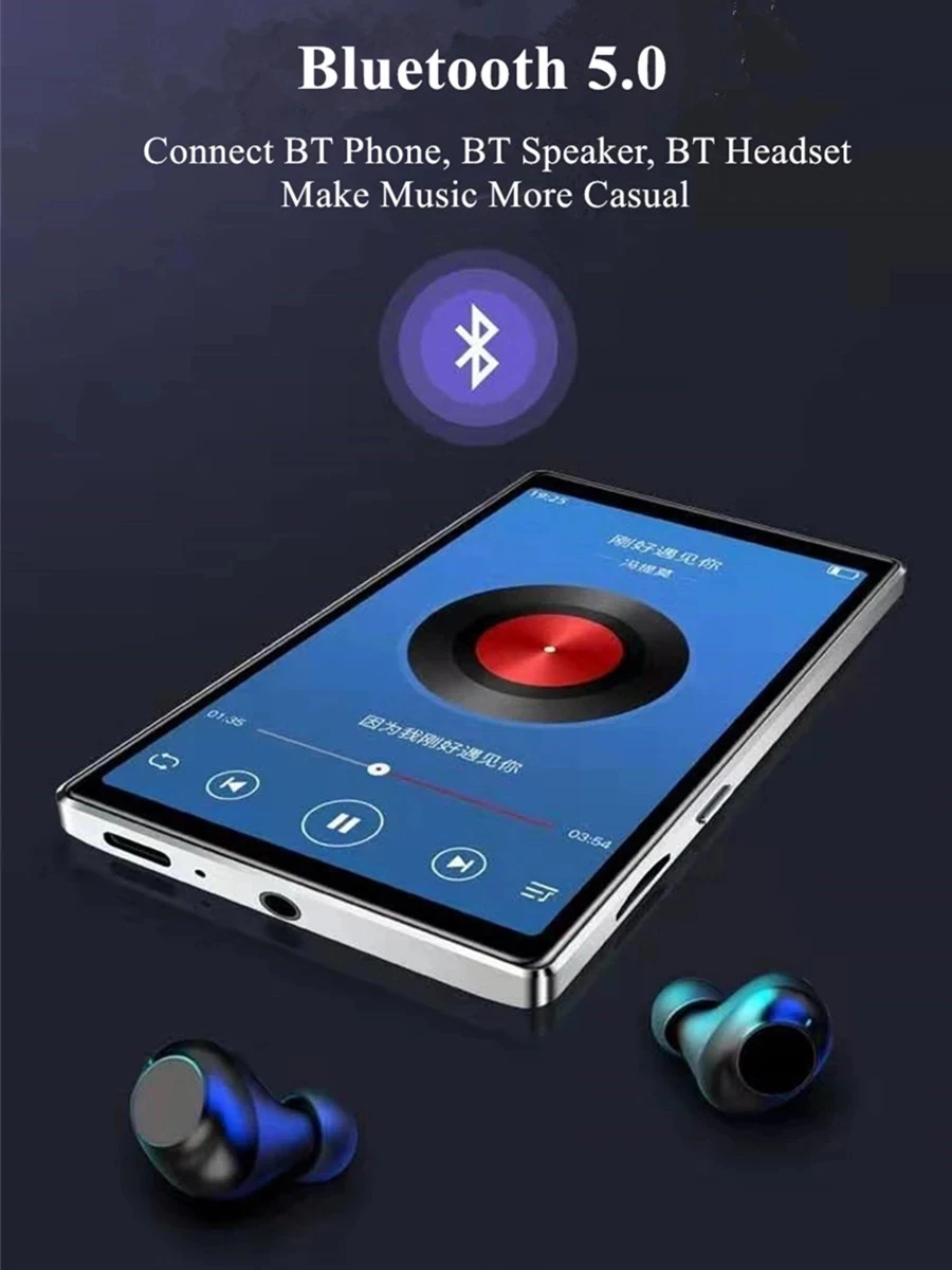 Музыкальный проигрыватель с поддержкой Wi-Fi Bluetooth MP4 MP5 FM-радио сенсорный экран 4 0