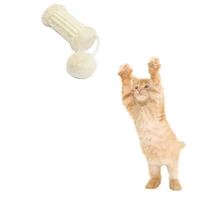 free ship 1 pet cat kitten sisal with bell inside scratching scratcher rolling play towel tree tail accessories toys interactive