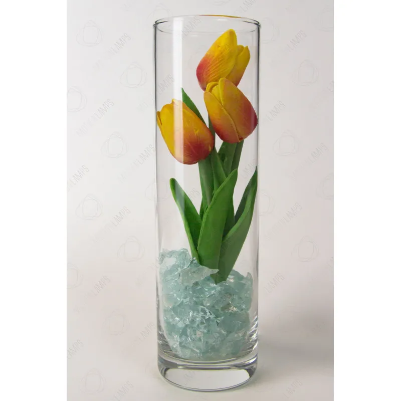 Светодиодные тюльпаны 3шт Красно-Оранжевые(син) | Дом и сад