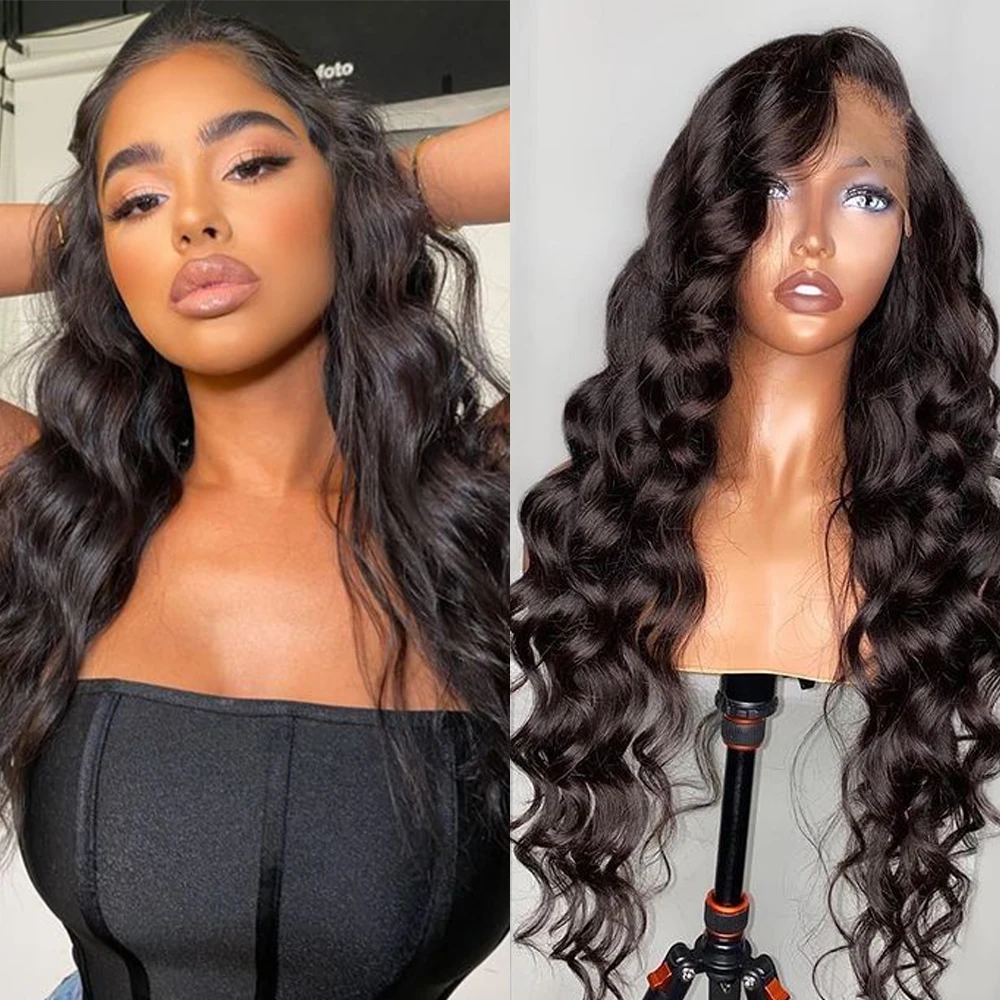 

Loose Deep 13x4 Lace Front Human Hair Wigs With Baby Hair 180% Density Brazilian Loose Wave Hair Lace Frontal Closure Wigs