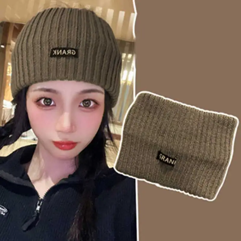 

Женская шерстяная вязаная повязка на голову, зимняя уличная теплая Толстая эластичная однотонная широкая повязка для волос для девочек, мо...