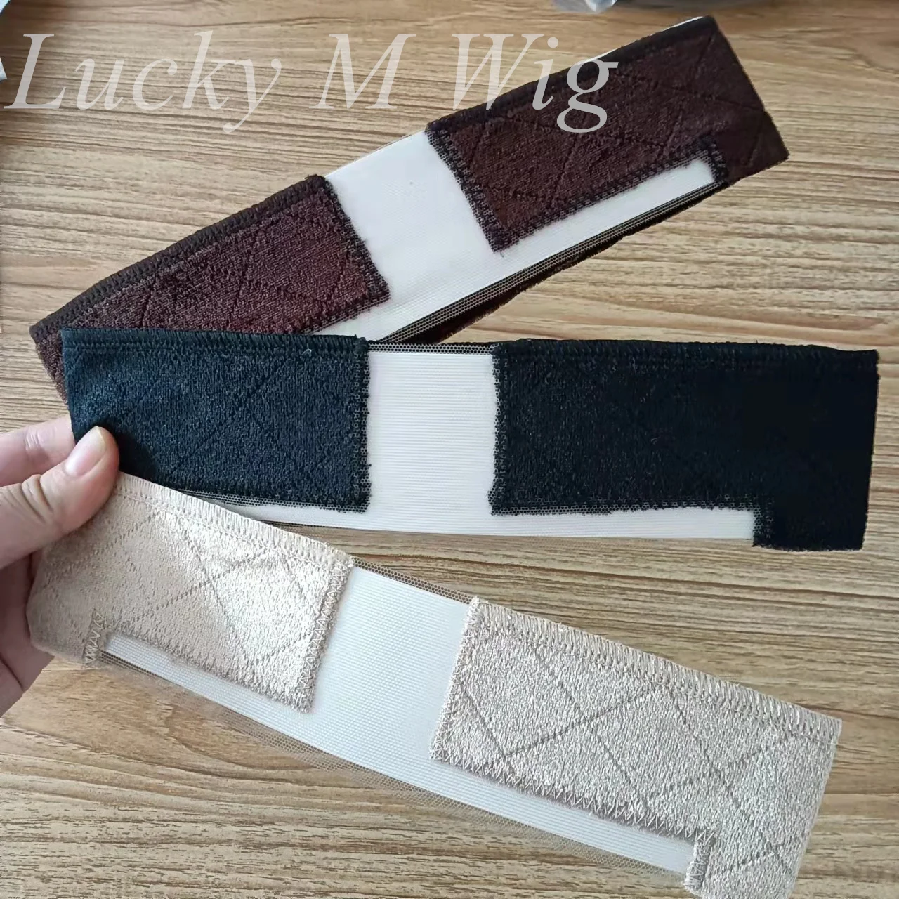 

Z Lucky M wig grips headband iband very comfortable soft T lace magic stick