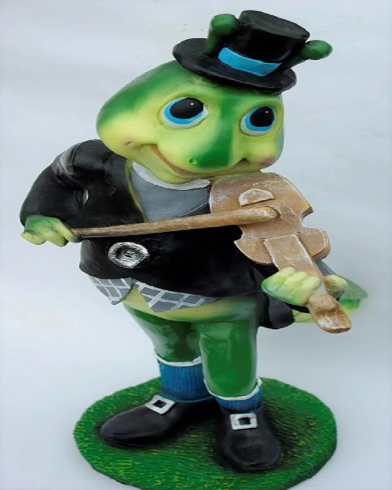 Садовая фигурка. Кузнечик со скрипкой. 58 см. Полистоун. Подарок. - Цена: 2620