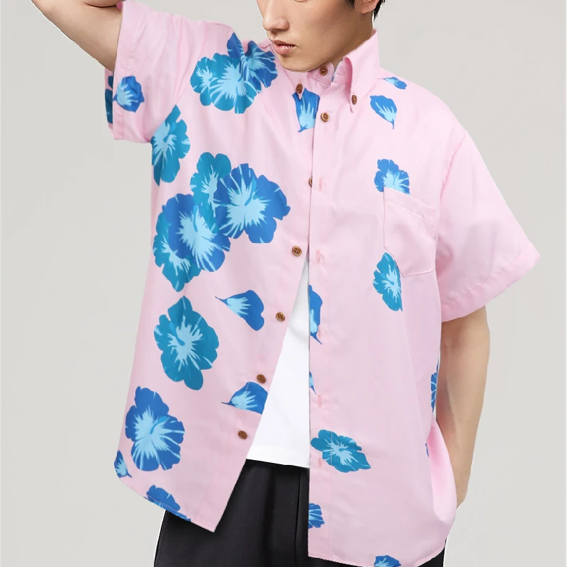 2022 Fashion Hawaiian Shirt Mens SK8 The Infinity Shirts Kyan Reki Cosplay Short Sleeve Printed Flower Shirt Men Korean Clothes
