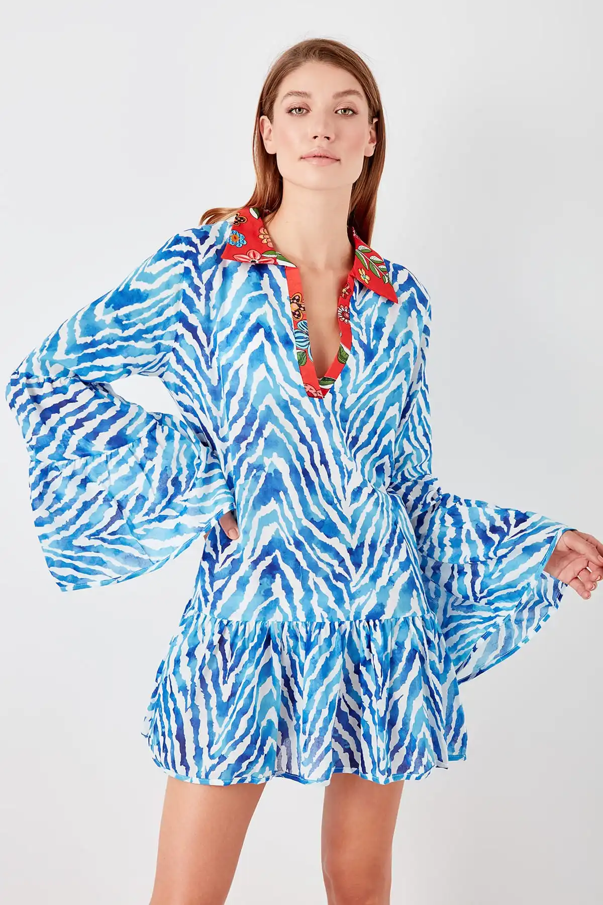 Trendyol узор пляжное платье TBESS19EL0552|Женские платья| |