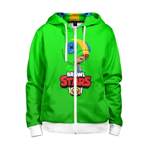 Детская толстовка 3D на молнии BRAWL STARS LEON (КАПЮШОН) | Мать и ребенок