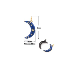 cartoon crescent charm for jewelry making enamel charm diy bracelet necklace earrings jewelry accessories star charm