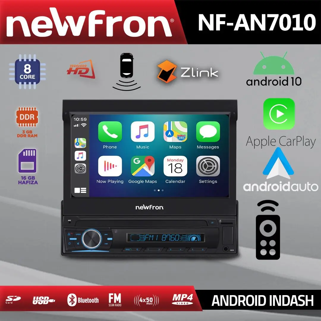 

NF-AN7010 CAR INDASH мультимедиа 7 "Carplay & AndroidAuto, Zlink, Android10