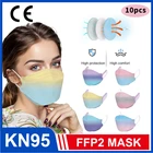 10 шт. маска KN95 Fish FFP2, тушь для ресниц для взрослых ffp2, маска с сертификатом Mascarilla fpp2, маска для лица многоразовая