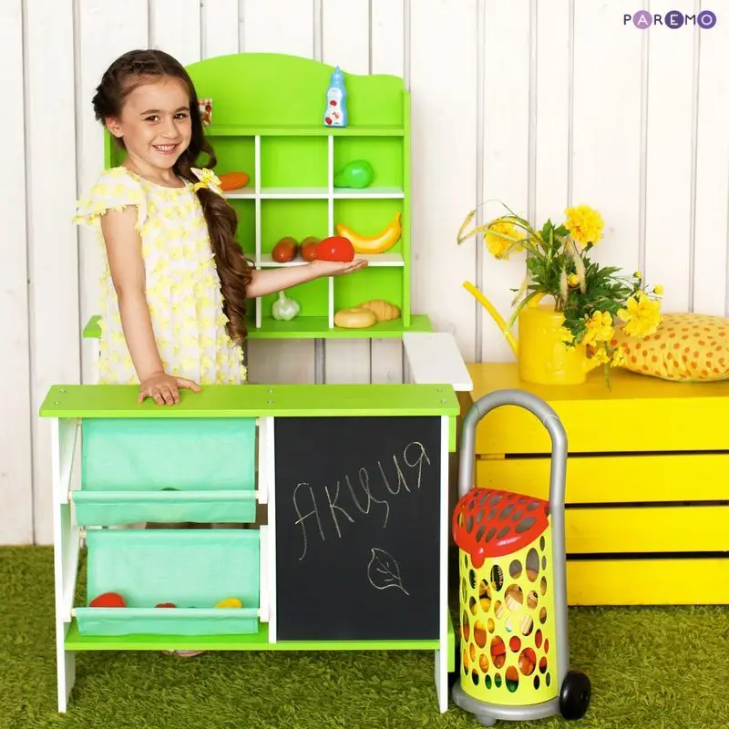 Деревянный игровой магазин для детей цвет салатовый|Играем в магазин| |