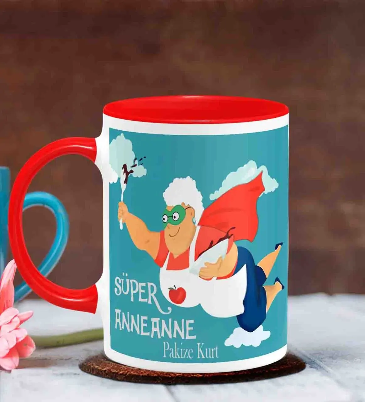 

Personalized Mother 'S Day Themed Red Mug Cup K11