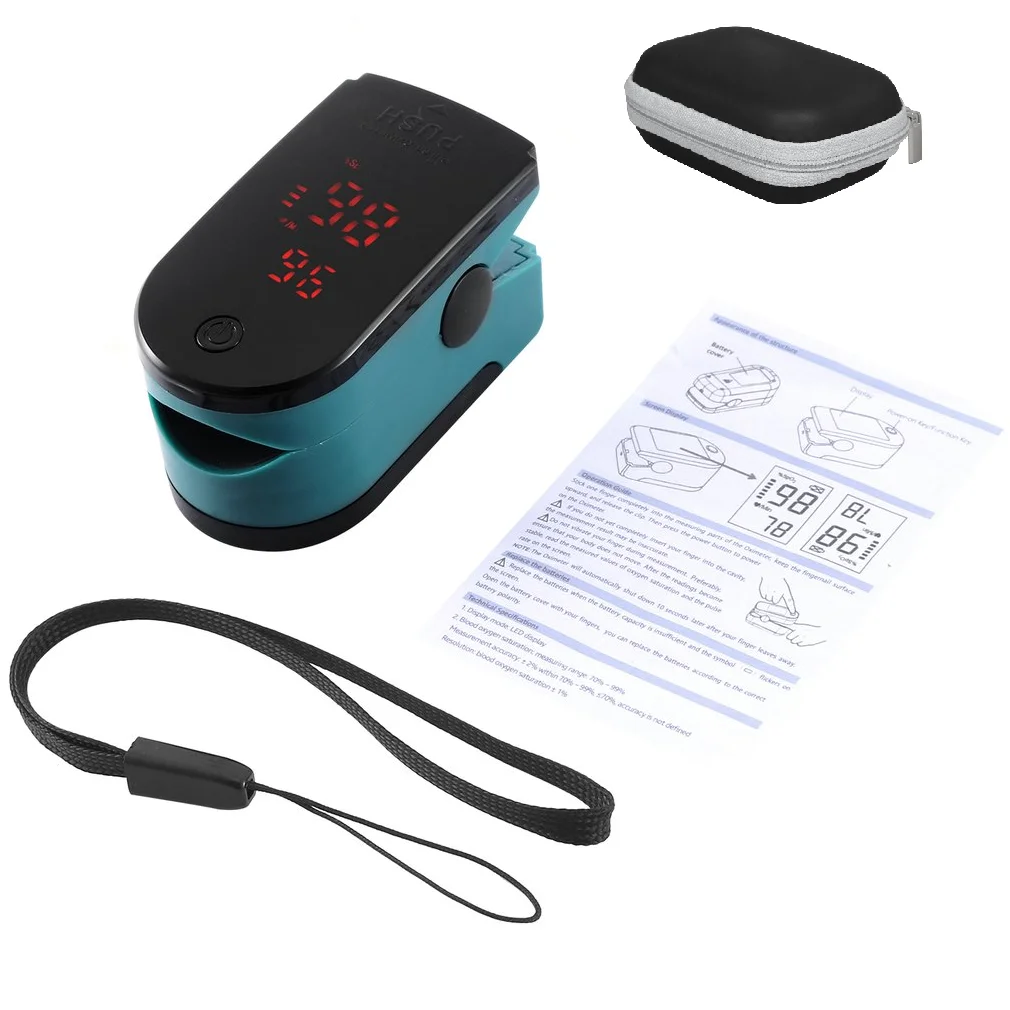 Оксиметр Пальчиковый цифровой медицинский монохромный с чехлом измеритель