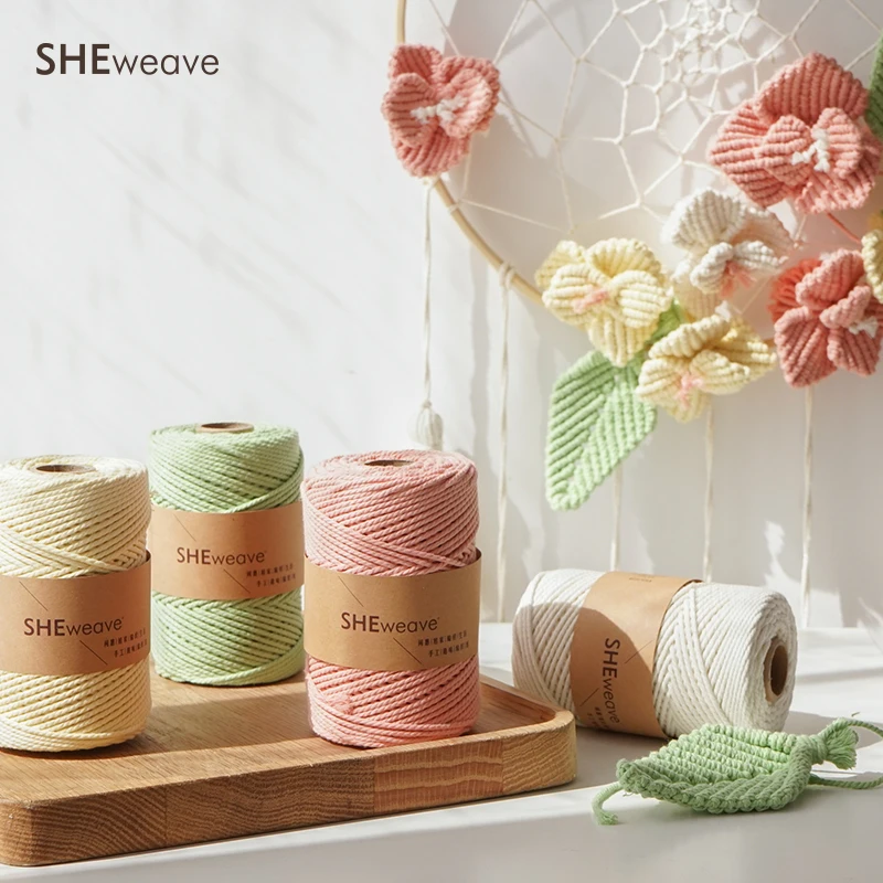 Хлопковый шнур макраме 2 мм для принадлежности вязания плетение крючком|Шнуры| |
