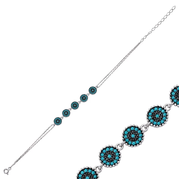 

Silver 925 Sterling Nano Zirconia stone Society Eye Bracelet