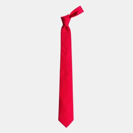 

Red With white Dot Pattern Silk Tie 67828546