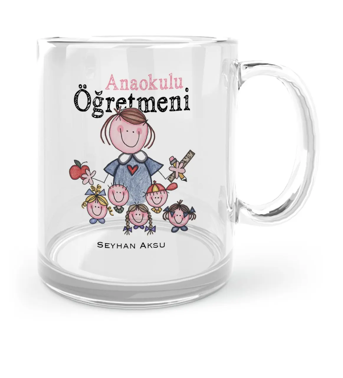 

Personalized Nursery School Teacher Glass Mug Cup-2