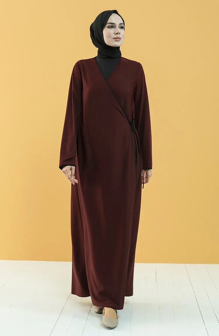 

Abaya Muslim Side Tie Detailed Prayer Dress Hijab Kaftan Islamic Dress Prayer Dress Comfortable Colorful Four Season With Belt