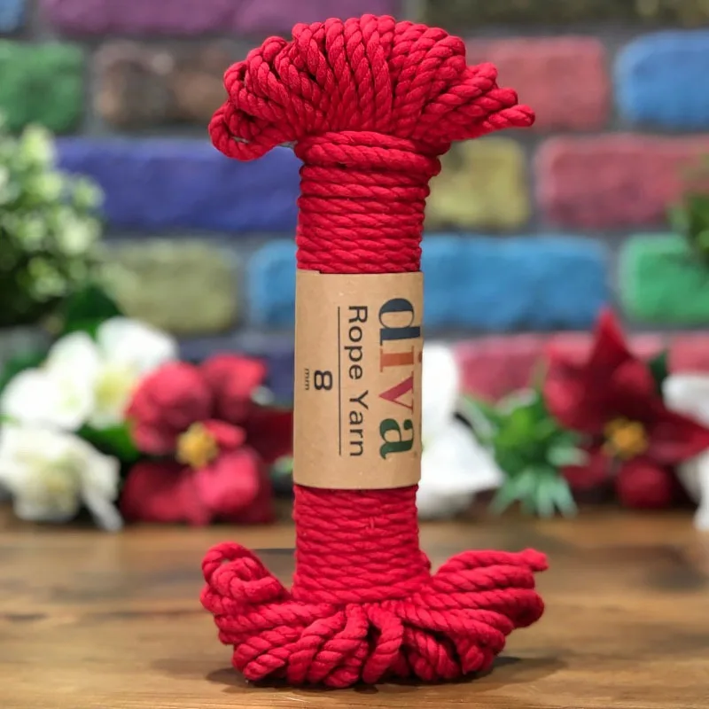 

4 Pcs Diva Rope Yarn Cotton Blended Polyester High Quality Hand Knitting Yarn