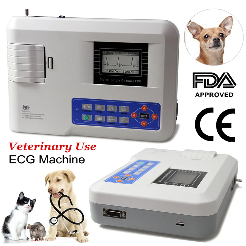 

Hot CONTEC ECG100G-VET Veterinary Single Channel Digital Elektrokardiograph ECG Machine 1 Channel 12 Lead EKG Monitor PC SW
