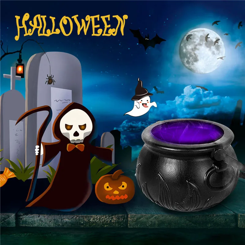 

Halloween Witch Jar Color Changing Atomizer Lamp Colorful Jar Atomizer Halloween Horror Atmosphere DIY Decoration Party Props