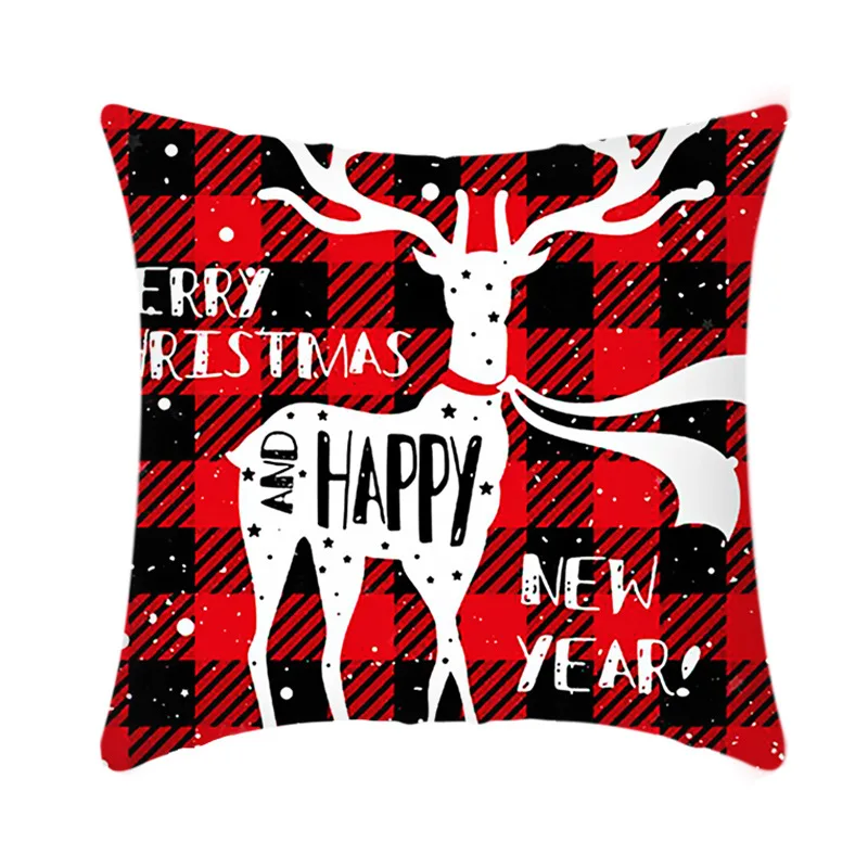 

Christmas Decoration Cushion Cover 45*45 Pillow Covers Decorative Home Decor Christmas Print New Year Pillow Case 40*40