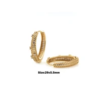 new unique large hoop earrings gold plated micro inlaid natural zircon earrings for women wedding fashion jewelry