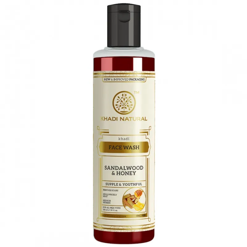 Гель для умывания Сандаловое Дерево и Мёд Кхади (Herbal face wash Khadi Sandalwood &amp Honey Khadi) 210 мл