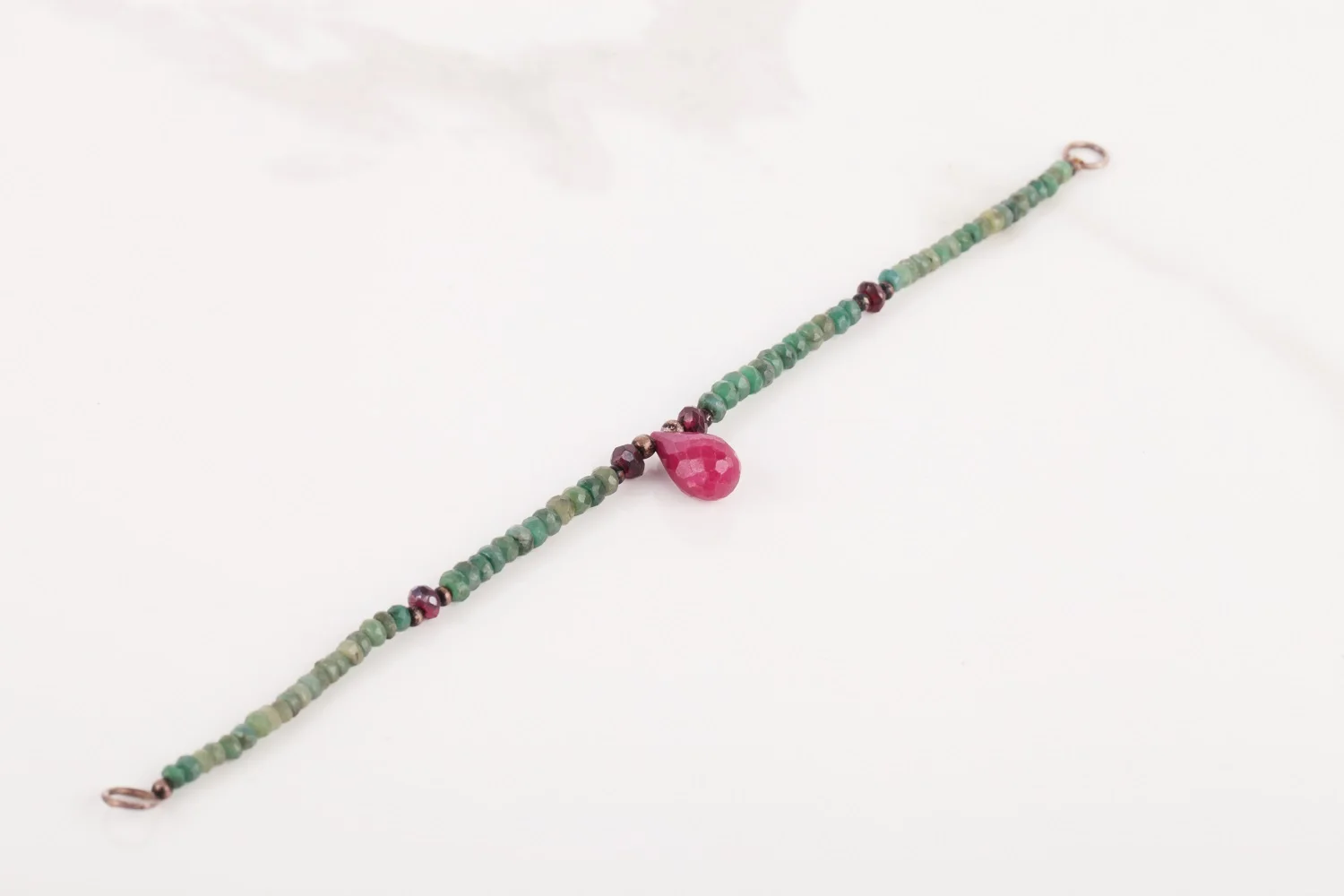 

UM US JEWELRY Emerald Natural Gemstone Set Bracelet